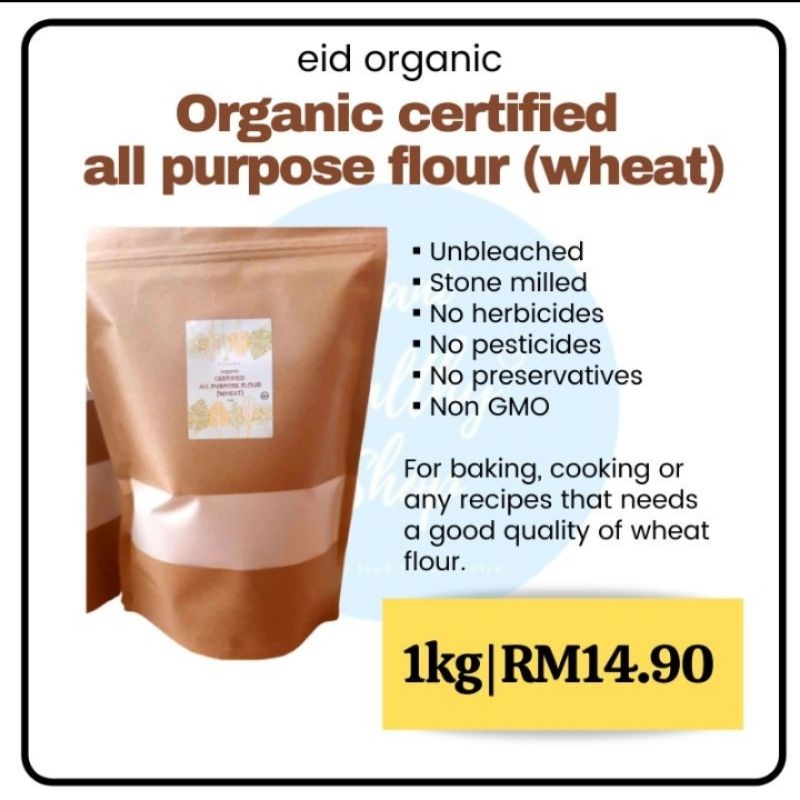 HALAL 1KG ORGANIC CERTIFIED ALL PURPOSE FLOUR (WHEAT) EXPIRED JAN 2024
