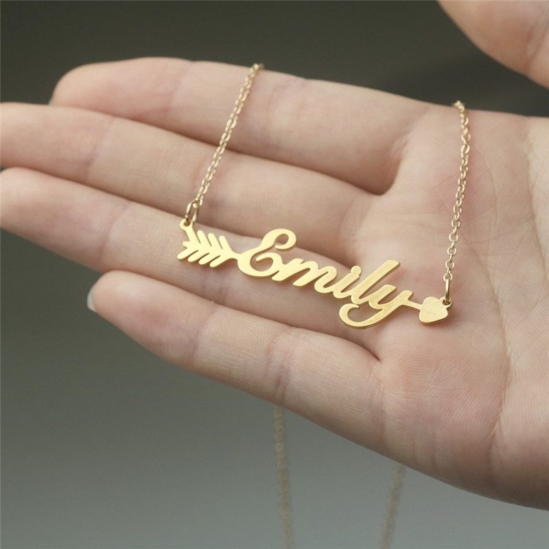 BONLAVIE【Name Custom Necklace】Letter Customized Name Necklace Steel Chain New Custom Jewelry