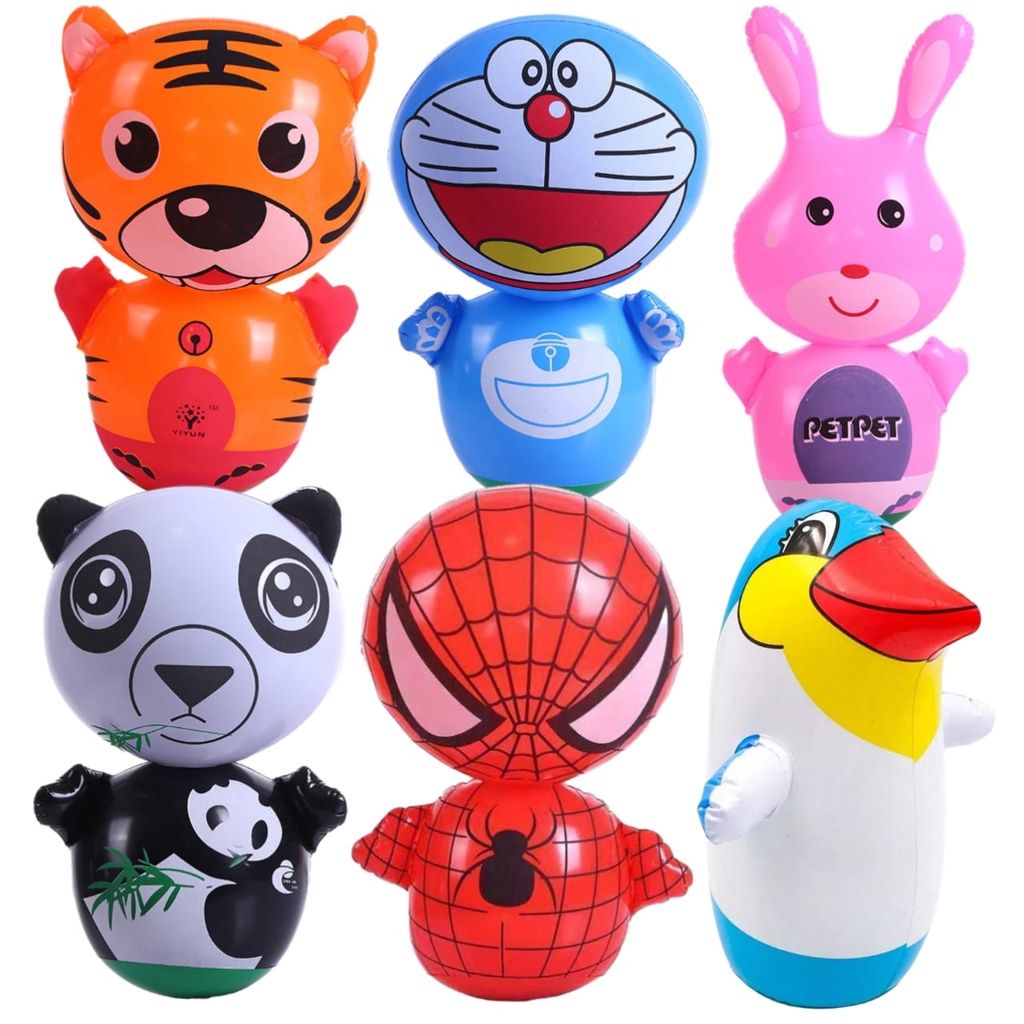 Inflatable Tumbler Cartoon Beach Pool Float Swimming Ring Pool Party Toys for Kids Toy Water Sports Tumbler