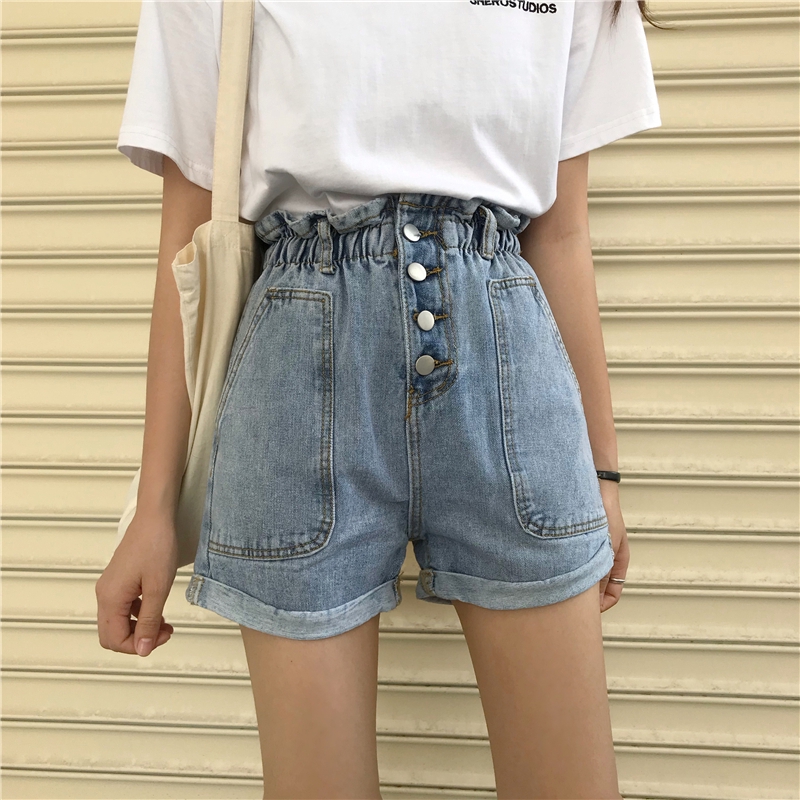 high waisted loose denim shorts