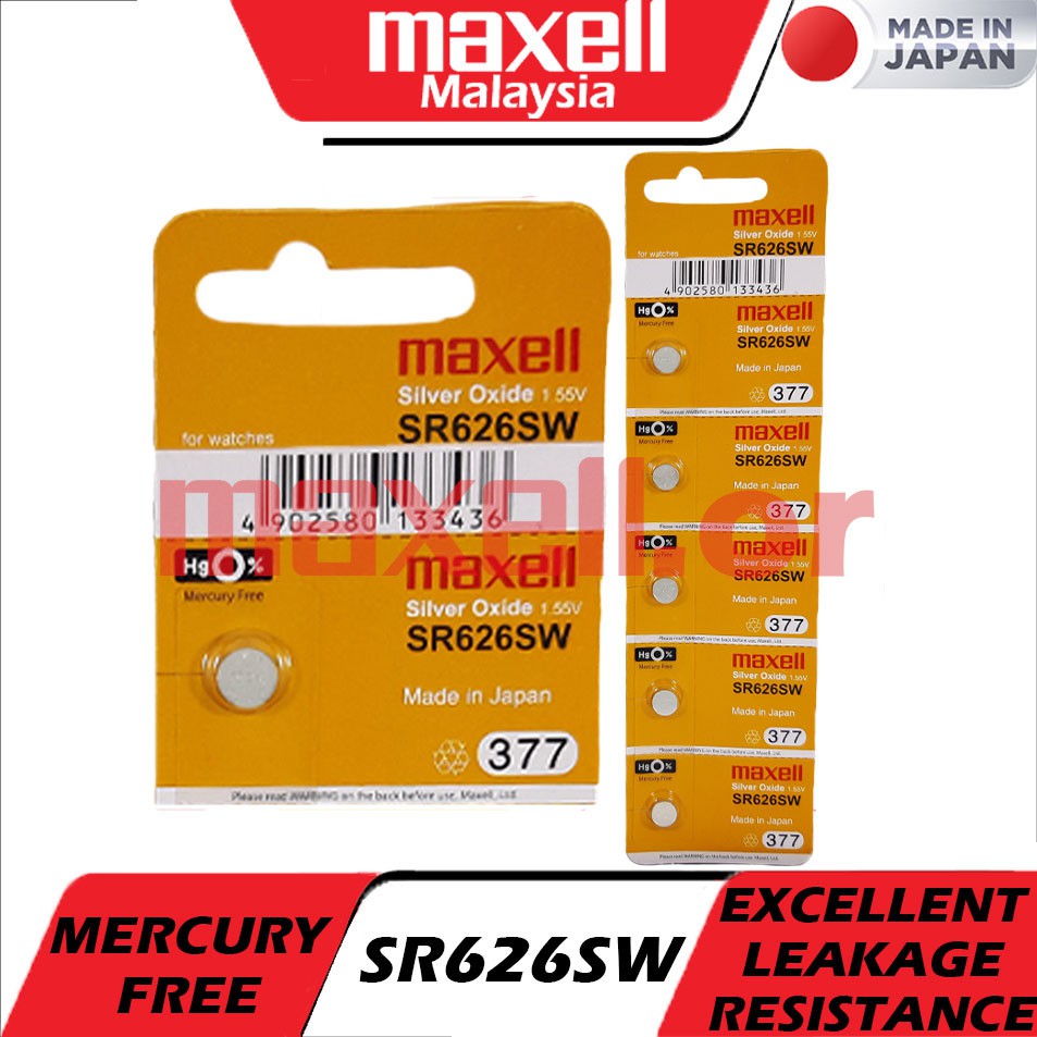 (Original) SR 626 SW Maxell Silver Oxide Battery ( 1pc / 5pcs ...