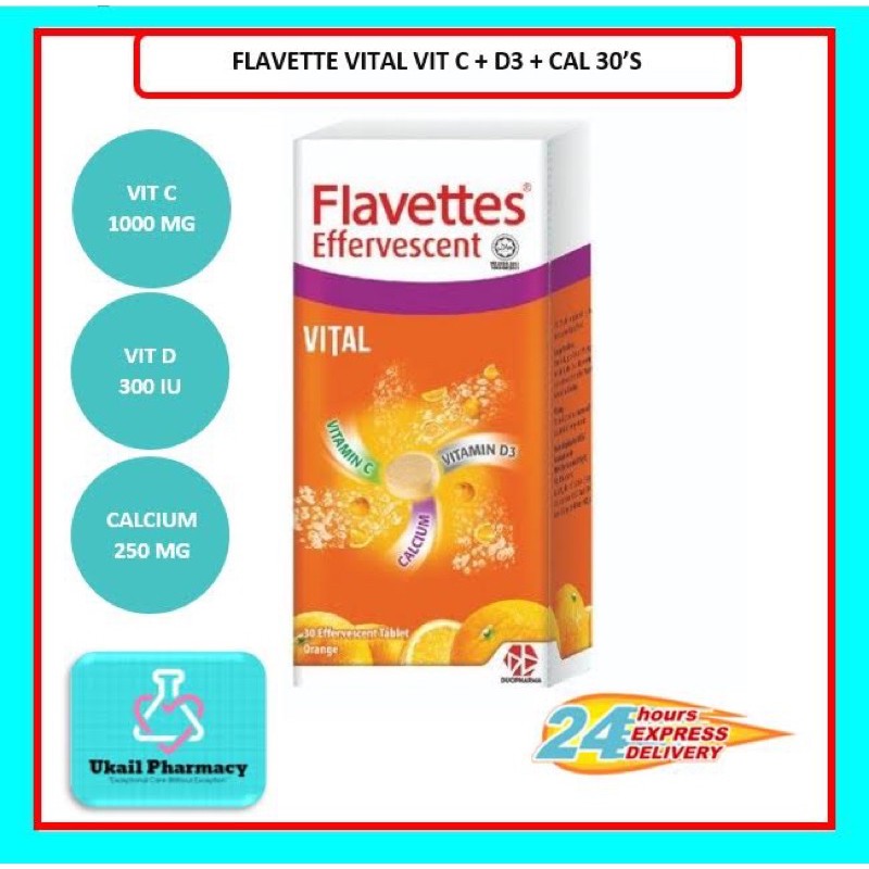 Flavette Vital Vit C D3 Cal 30 S