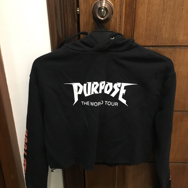 purpose tour cropped hoodie