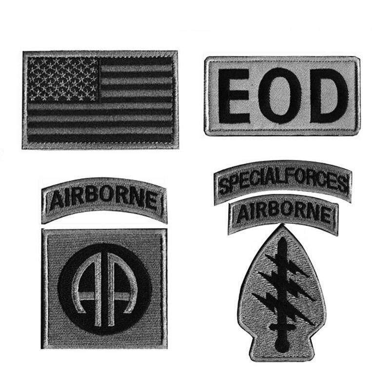 Military Patches Tactical American Flag Patches Special Sniper AIRBORNE EOD Badges Hook and Loop Embroidered Patch