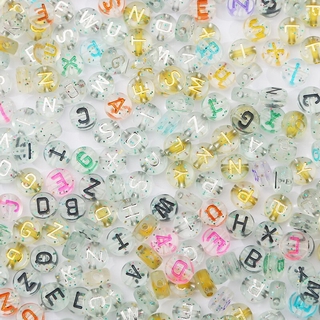 100Pcs 7mm Acrylic Alphabet/Letter Round Beads For Jewelry Making