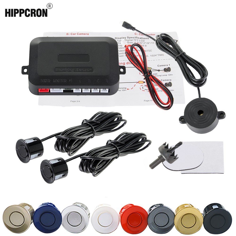 Car Parking Sensor Kit Buzzer 2 Sensors 22mm Reverse Backup Radar Sound Alert Indicator Vehicle Alarm Systems Probe 12V