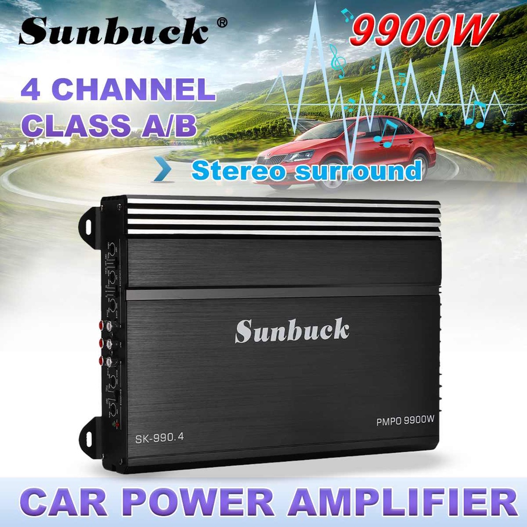 Sunbuck Car Amplifier 9900W DC 12V Audio Power Amplifier Car Subwoofer