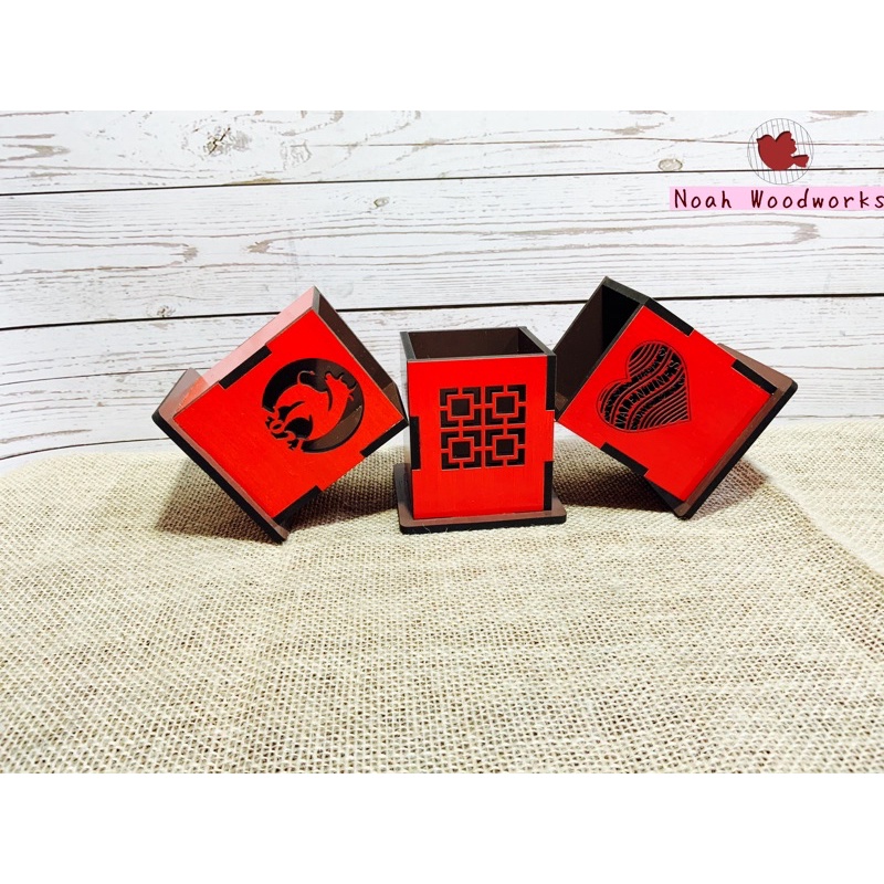 Wooden Pen holder With Unique Pattern [Pen holder] Shopee Malaysia