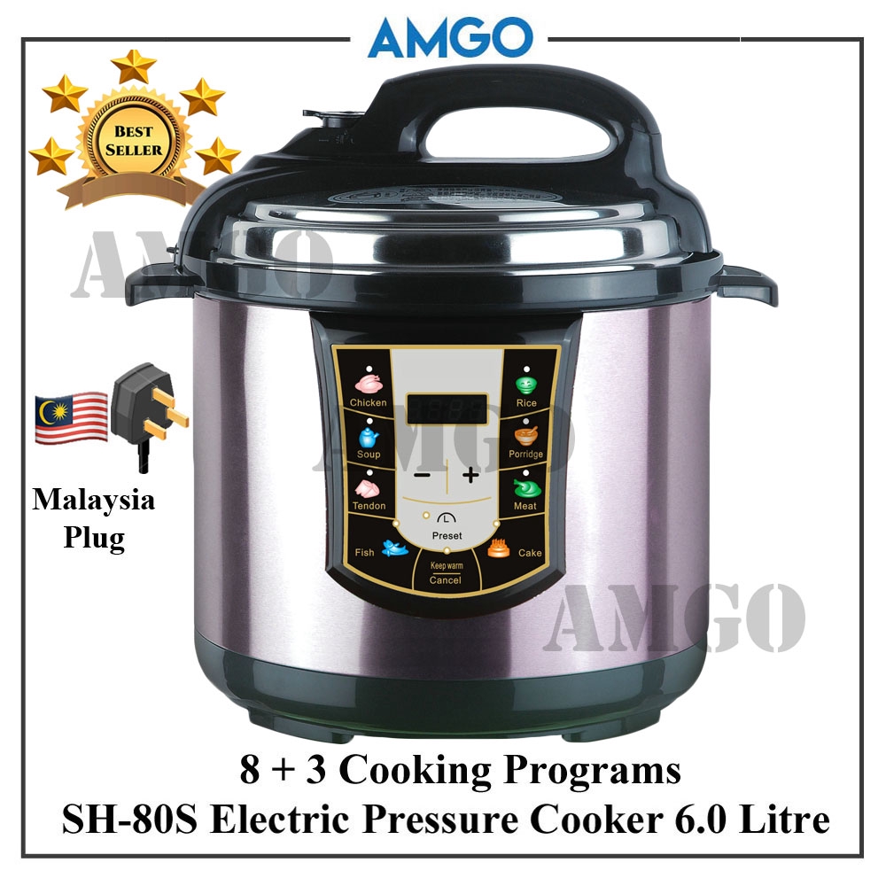 AMGO SH-80S Electric Pressure Cooker 6L [8 + 3 Cooking Programs]