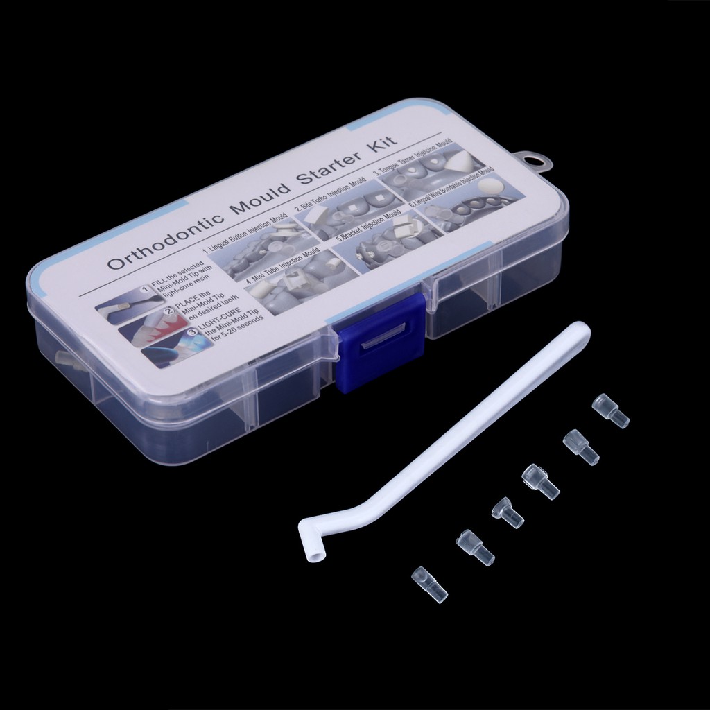 Dental Mini Orthodontic Accessories Injection Mould Ortho Lingual Button 1 Handle+6 Mould/set