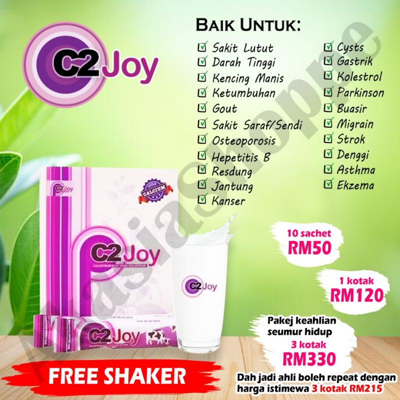 C2 Joy Kolostrum Milk Susu C2joy Ubat Sakit Lutut Saraf Stroke Pinggang Shopee Malaysia