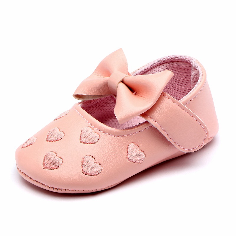 Girl S Pu Flats Infants Comfort First Walkers Bowknot Crib Shoes