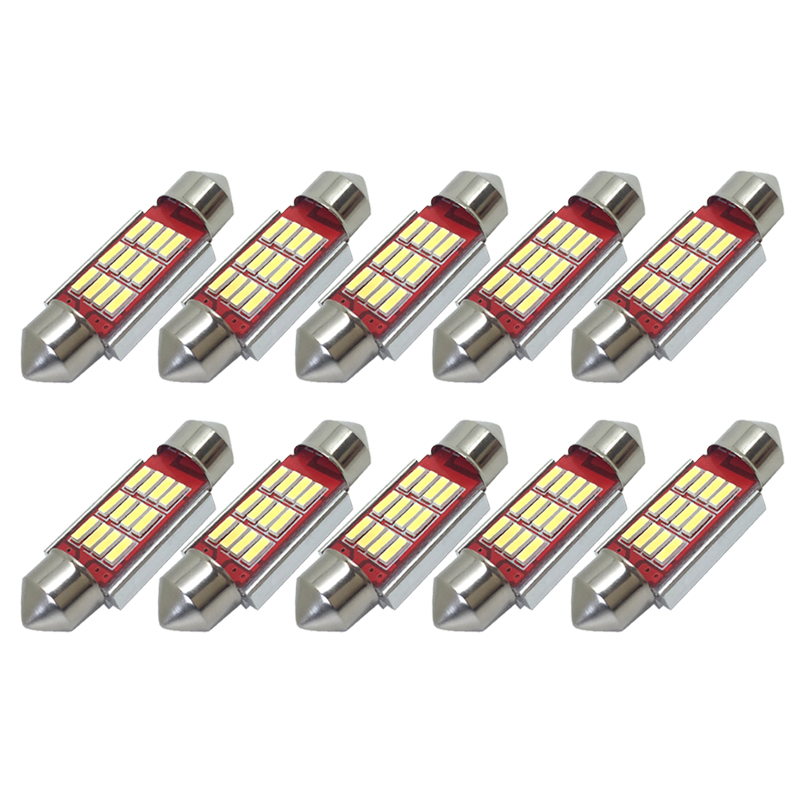 10pcs 31mm 36mm 39mm 41mm C5W 4014 LED Auto Map Reading 