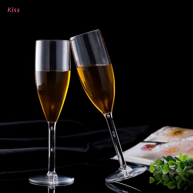 kiss Creative Champagne Cup Mug Bar Home Use Acrylic Material Red Wine Glass Acrylic Goblets Transparent Sparkling Wine Glass