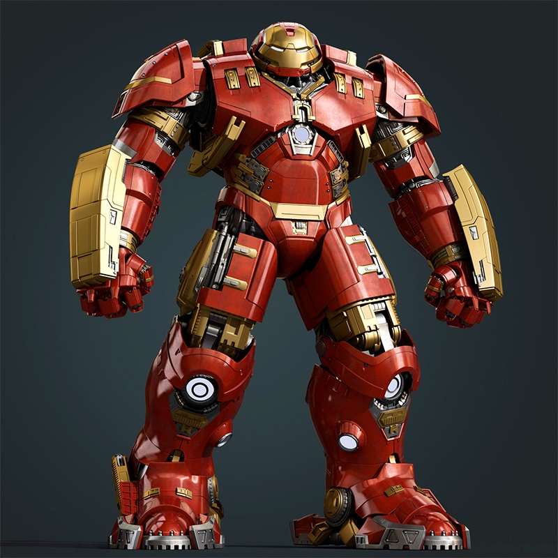 Avengers Iron Man Hulk With Led Light Hulkbuster Figure Mainan ...