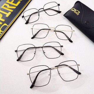 Ready stock clear lens eyeglasses cermin mata petak bingkai steel ...