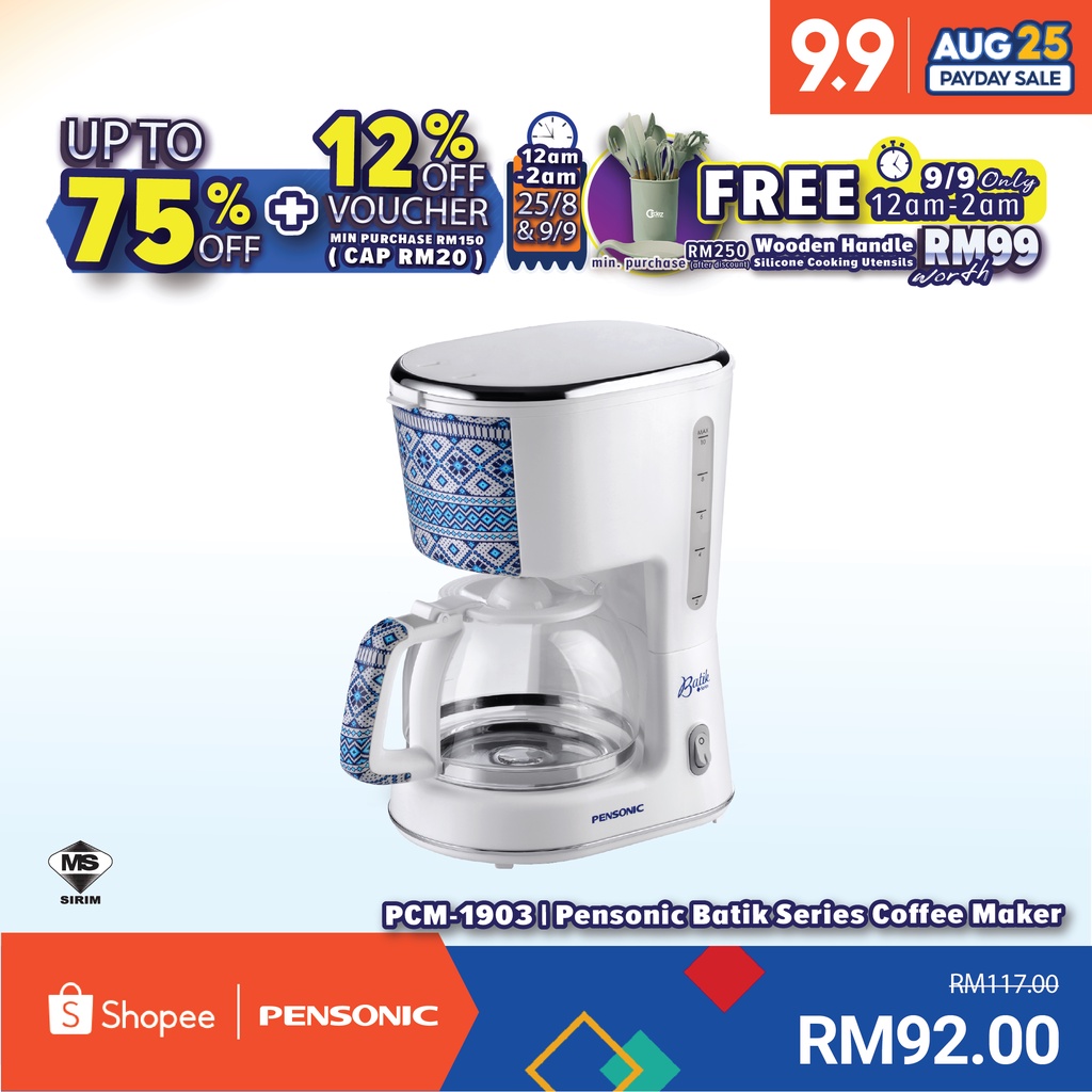 Pensonic Batik Series Coffee Maker PCM1903 Shopee Malaysia