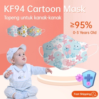 0-3 Years Old Topeng untuk kanak-kanak KF94 Face Mask Fish Mouth KN95 Cartoon Disposable Mask for Kids