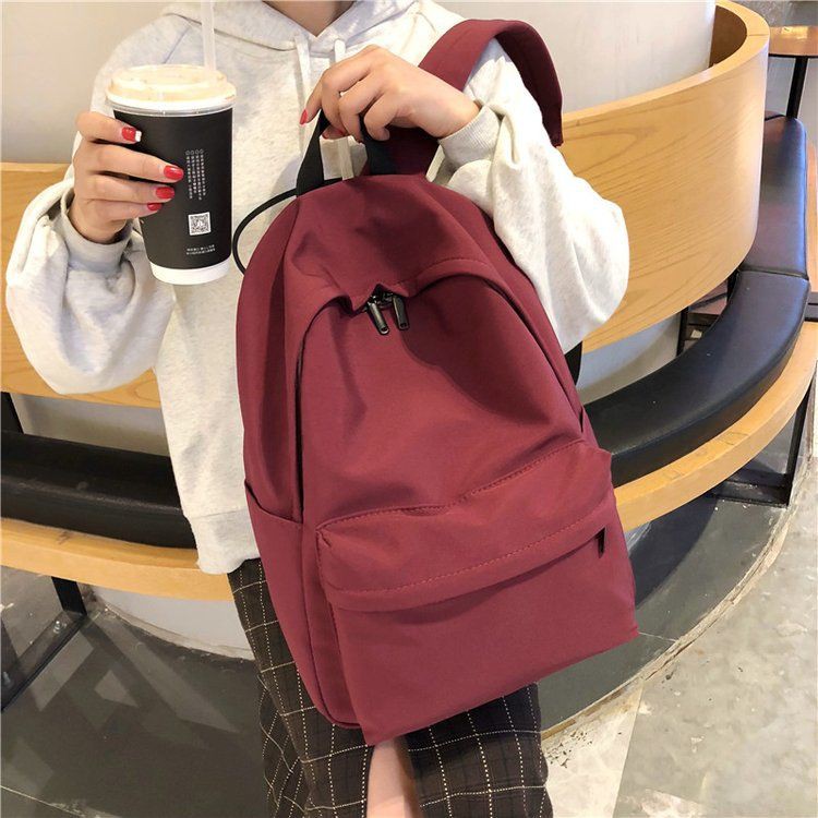 Japanese School Bags And Mild Girl Feeling Pure Color Nylon Waterproof Campus Students Ins Super Fire Backpack Shopee Malaysia