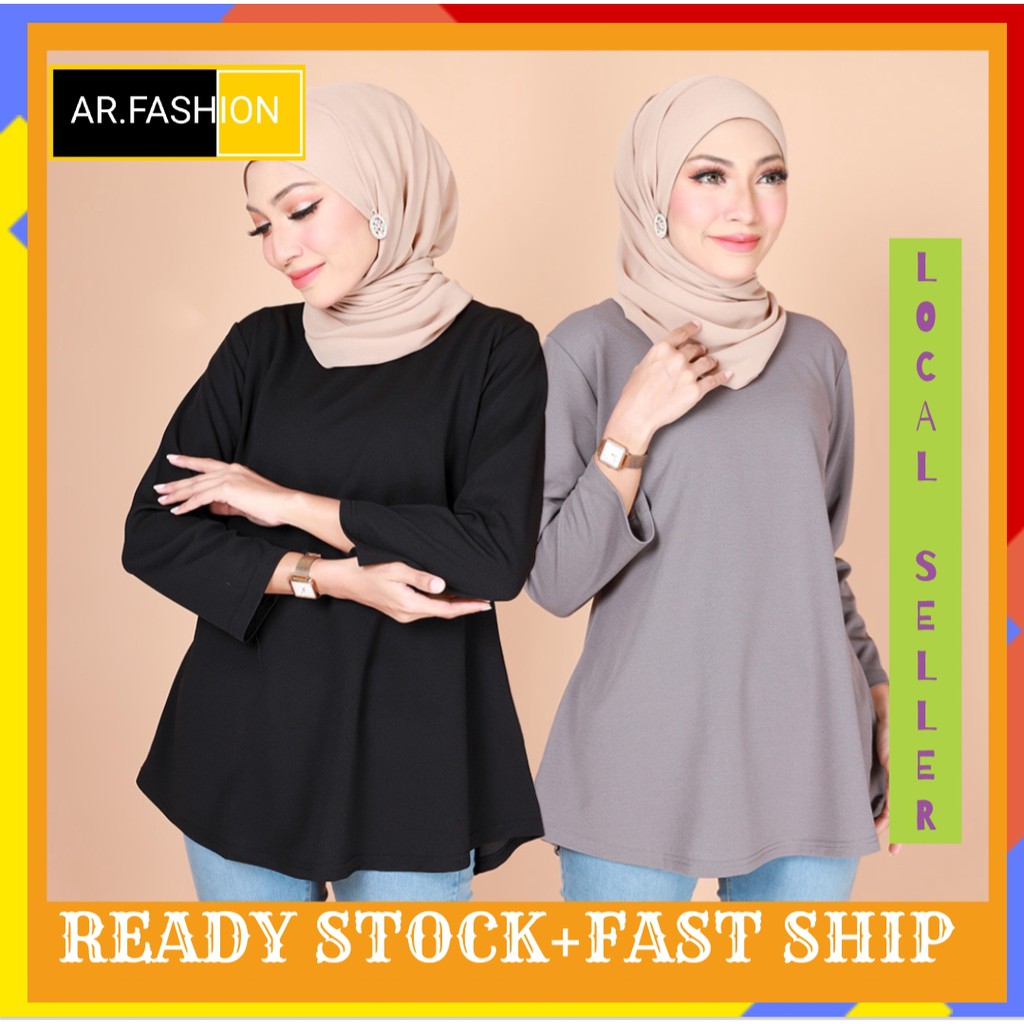 Women Blouse Muslimah Enaya Peplum Fashion Blouse Top Baju Wanita Modern Shopee Malaysia