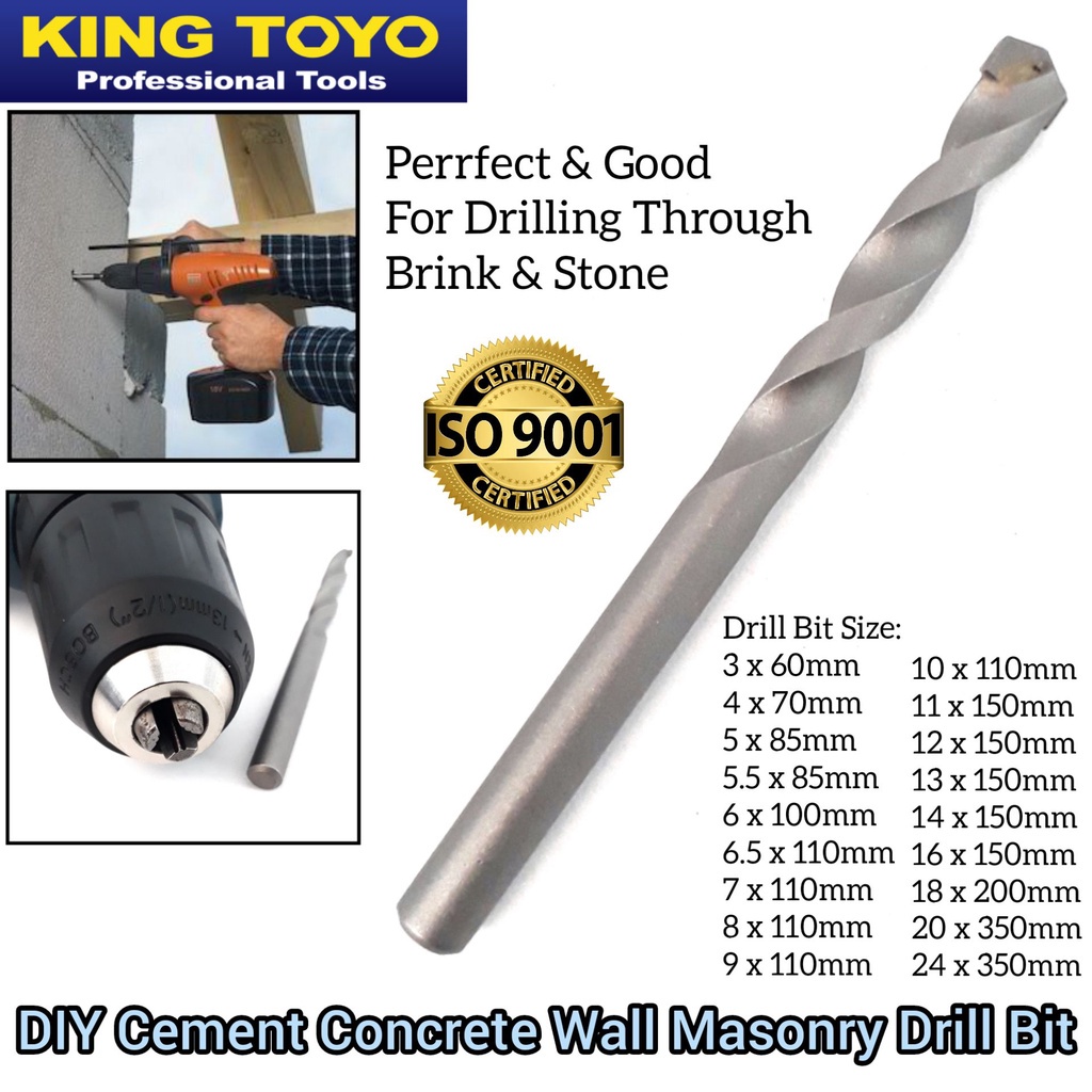 King Toyo DIY Cement Concrete Wall Mansory Drill Bit For Home And Construction Shopee Malaysia