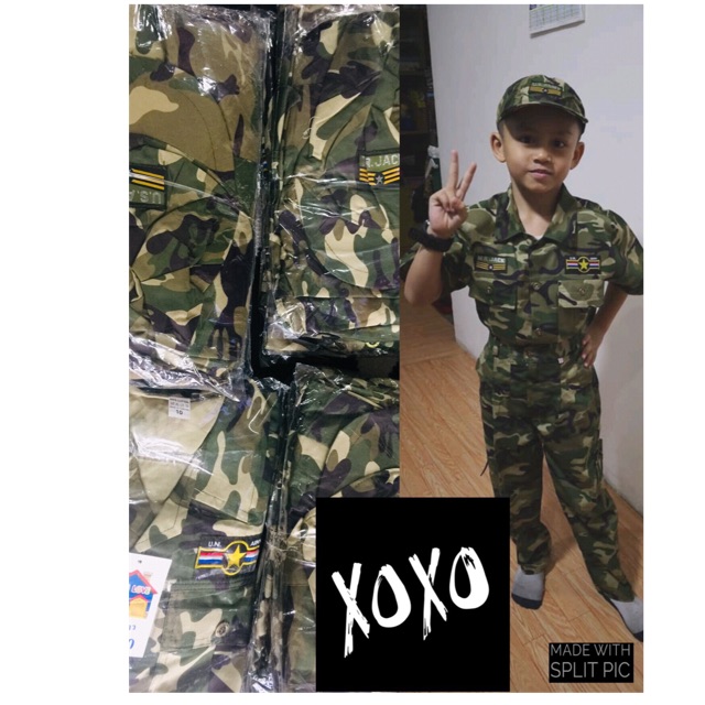 Baju Seragam 2 Thn Hingga 11 Thn Shj Kostum Askar Tentera Kanak Kanak Shopee Malaysia