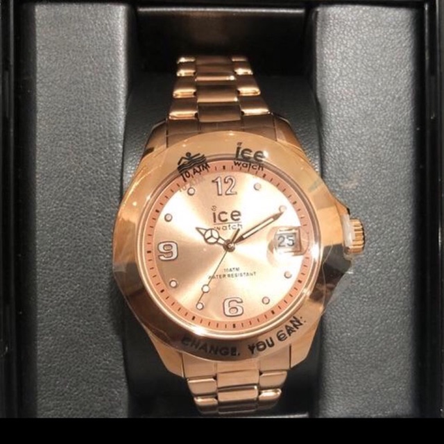 Ice steel rose gold watch