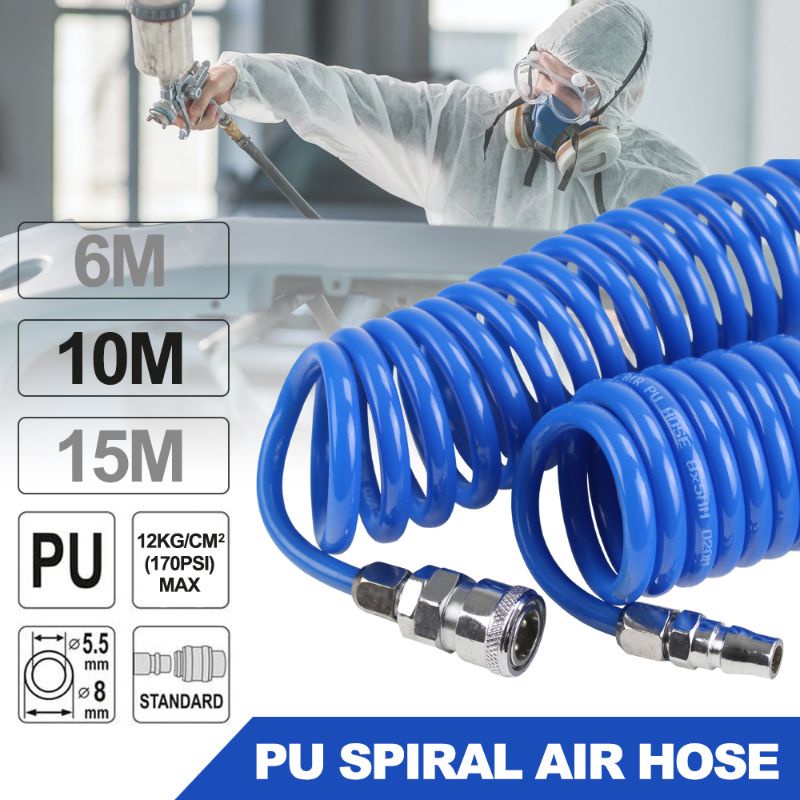 0PU Air Hose Spiral Recoil Flexible Air Pipe Polyurethane Pneumatic