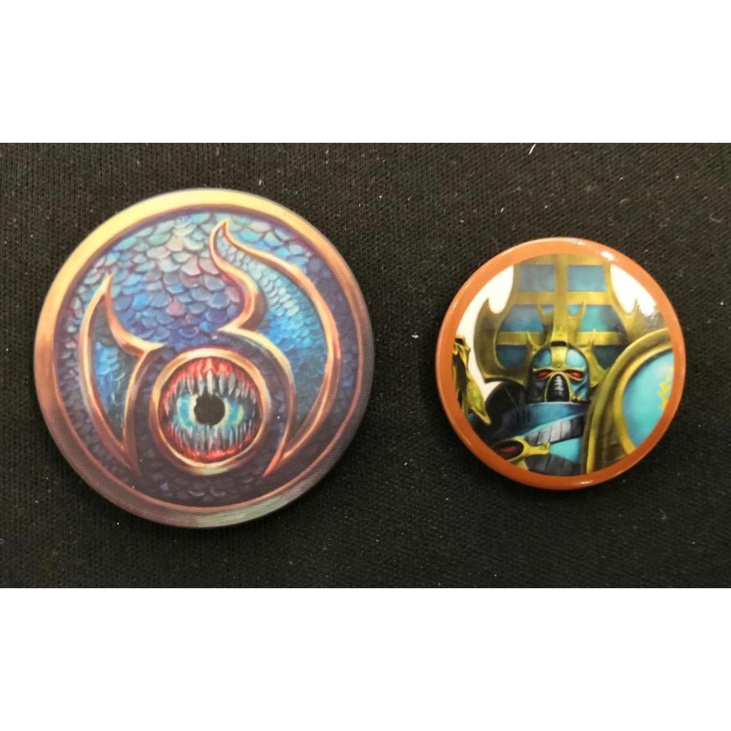 Warhammer 40k (AOS) Accessories Tzeentch token and Thousand Sons badge.