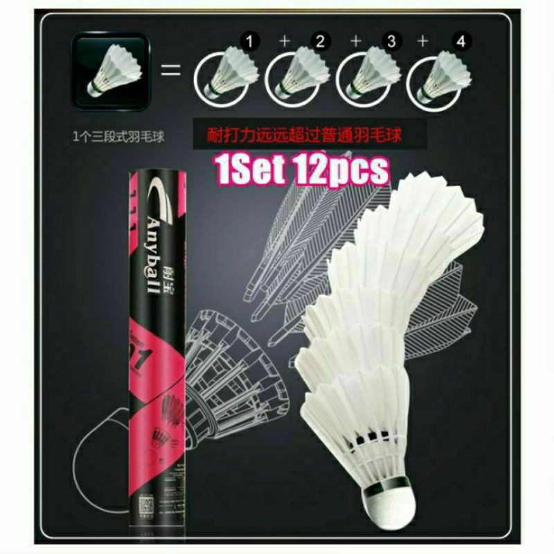 Bulu Tangkis Badminton Shuttlecock 12pcs Shopee Malaysia