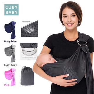 Cuby Breathable Baby Carrier Mesh Fabric Ergo Friendly Ideal For Summers/Beachhe Adjustable Ring Sling Baby Carrier Green stripes 