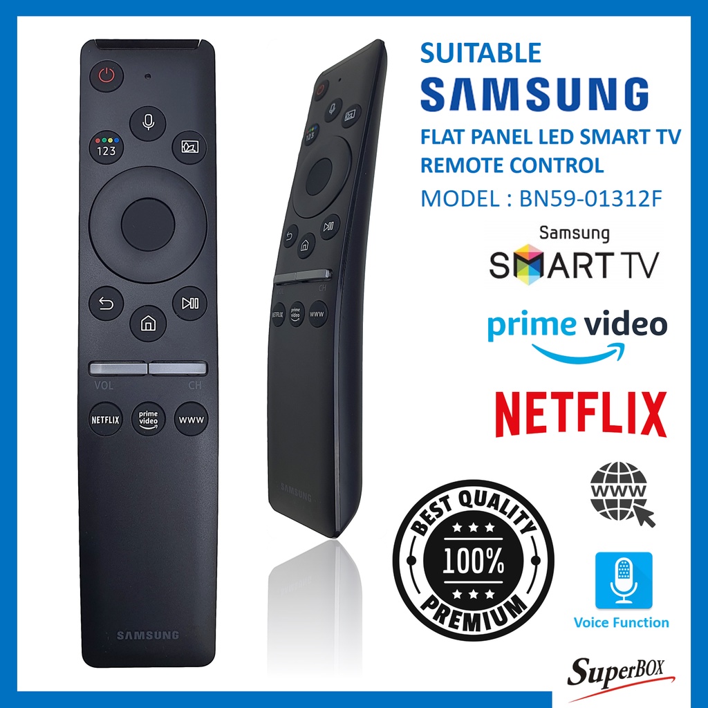 Good Quality Samsung Voice Function Netflix Prime Video Led Smart Tv Television Remote Control Bn59 f Shopee Malaysia