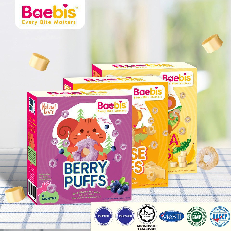 Baebis Organic Baby Food Rice Puffs Baby Snack Biscuit For 6+ Months