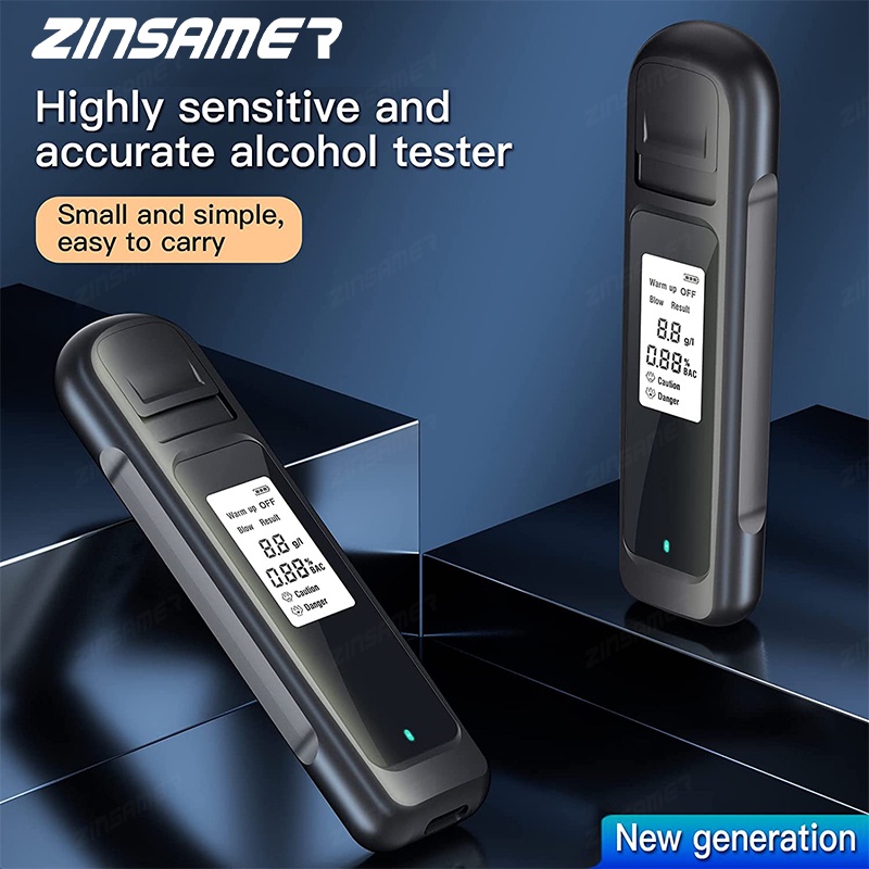 Black Portable Digital for Professional Personal Professional-Grade Breath Alcohol Detector Breathalyzer 