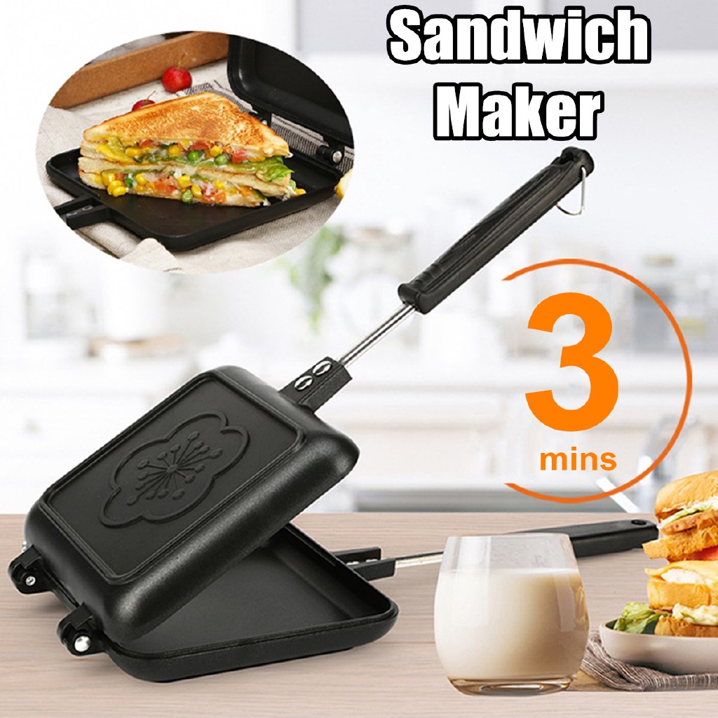 Double-Side Non-Stick Sandwich Maker Bread Toast Machine Waffle Pancake Baking Barbecue Oven Mold Grill Frying Pan