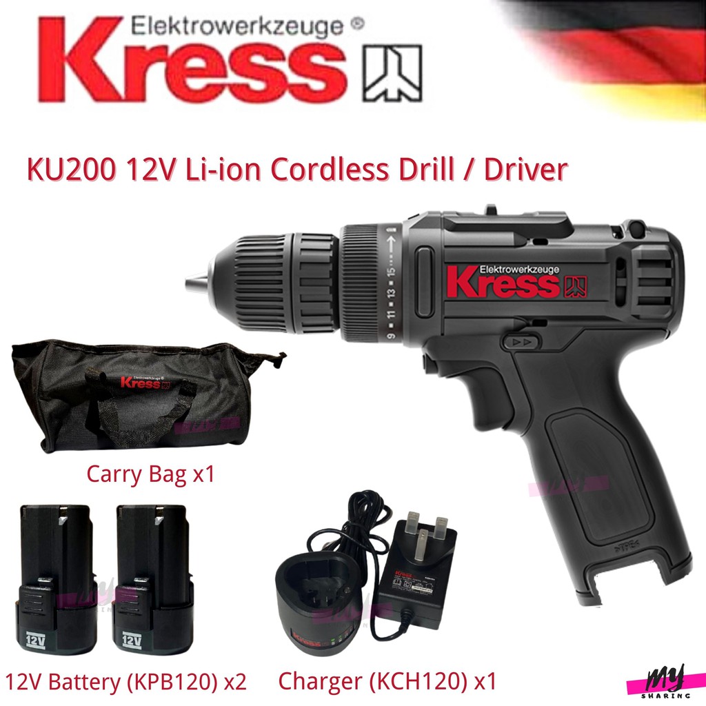 Kress KU200 12V Liion Cordless Drill / Driver Shopee Malaysia