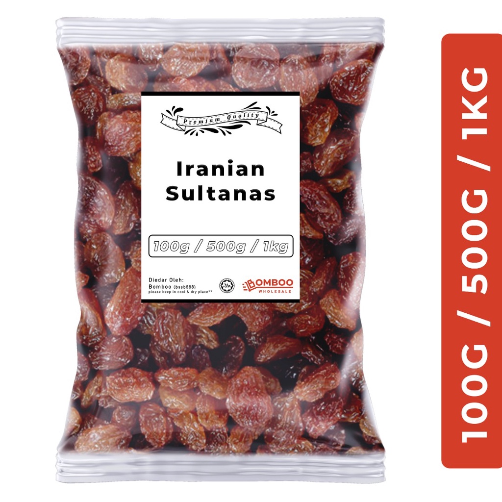 IRANIAN SULTANAS RAISIN/ KISMIS/ DRIED FRUIT (HALAL) 100G 500G 1KG