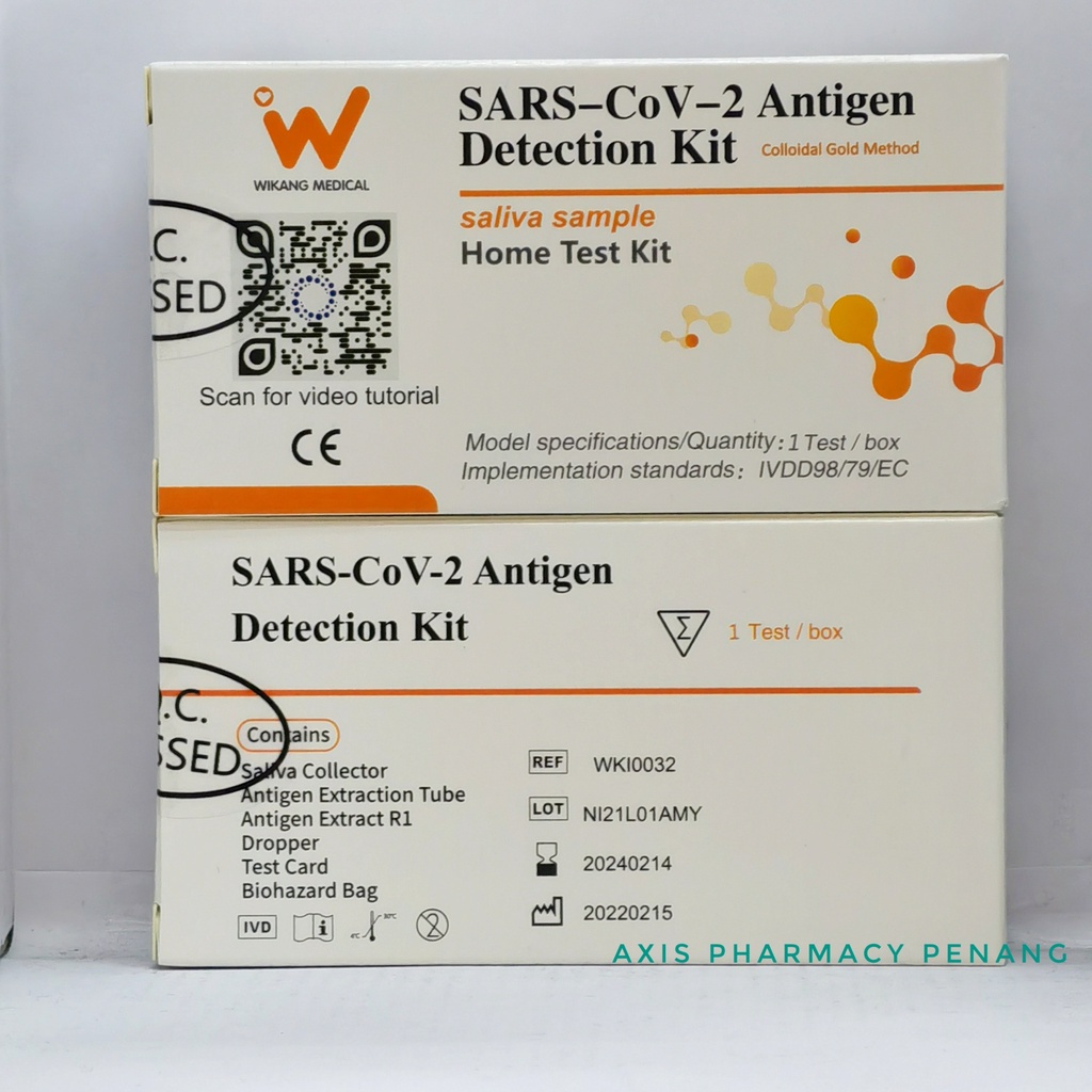 WIKANG SARCoV2 Antigen Detection Kit Saliva Sample Home Test Kit 1'S Exp 02/2024 Shopee