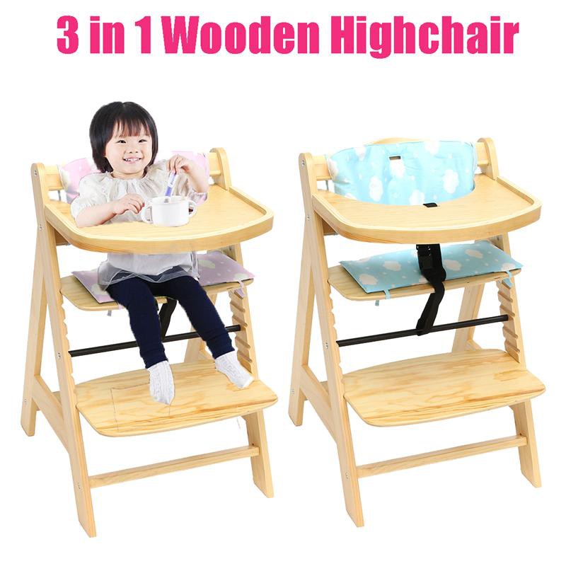 wooden baby eating chair