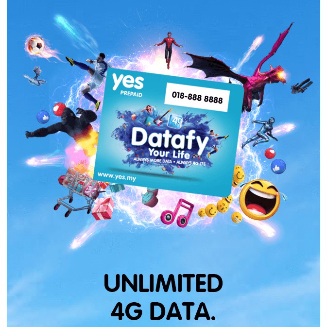 YES unlimited 4G data - PREPAID | Shopee Malaysia