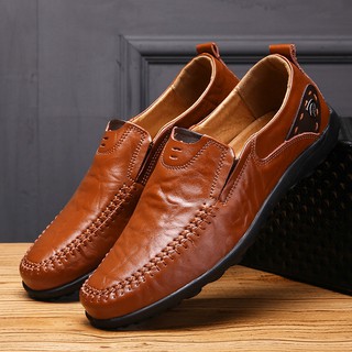 Men Leather Fashion Slip on Shoes Suitable Daily Walking Moccasins Shoes Men Loafers WS1134