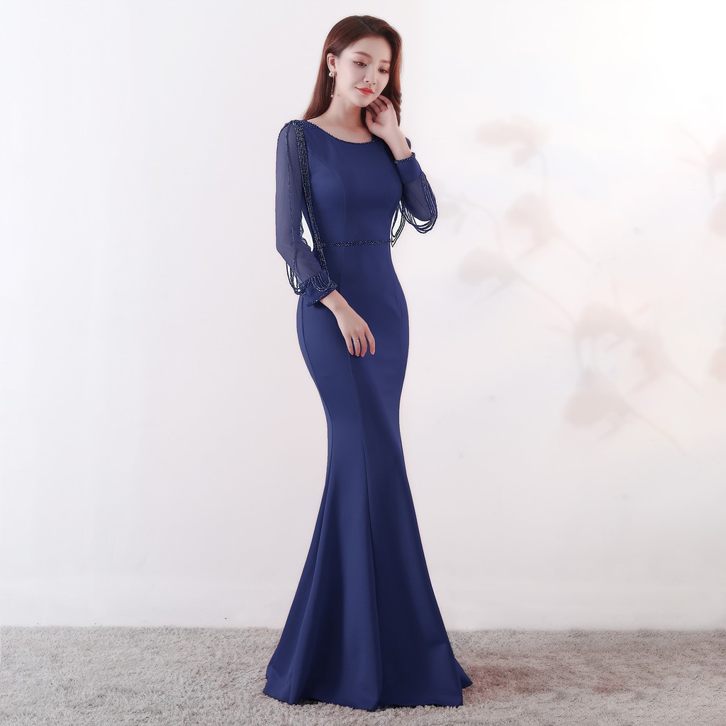 Women Lady Long Sleeved Maxi Dress Bridesmaid Dinner Wedding Gown