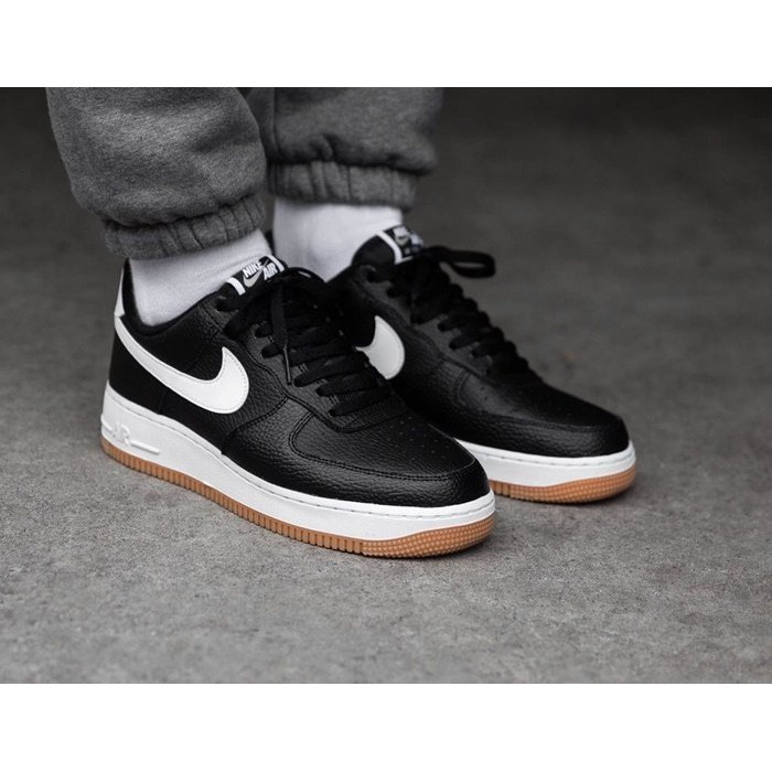 nike air force 1 black with white bottom