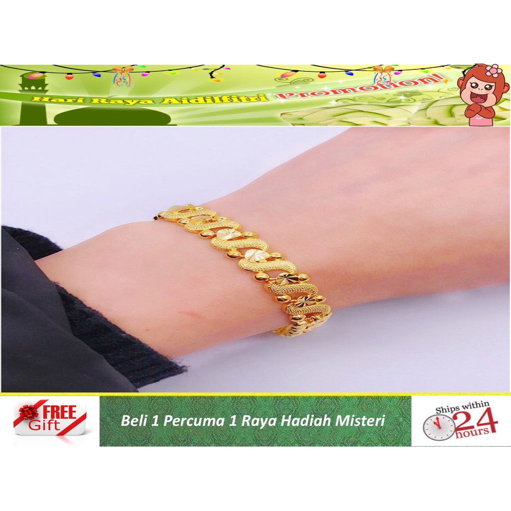  Rantai Tangan Sajat  Emas Bangkok 24K Gelang Coco 916 