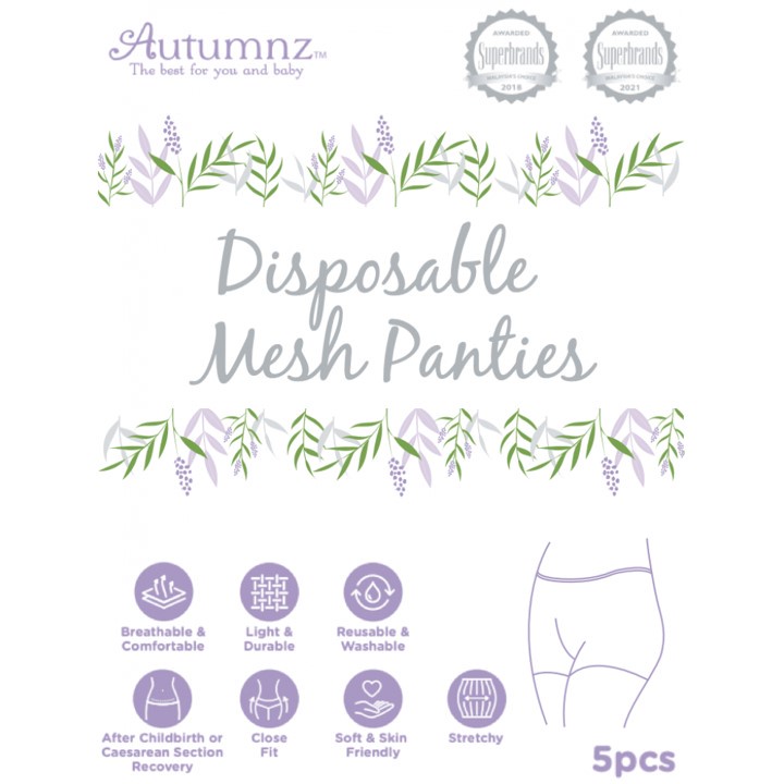 Autumnz Premium Disposable Cotton Panties 4pcs / Disposable Mesh Panties  5pcs, Mum & Baby Love