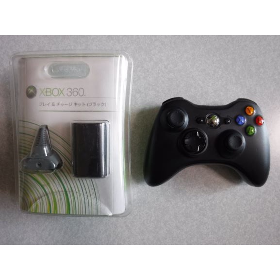 Microsoft XBOX360 Wireless Controller (Black), Play & Charge Kit