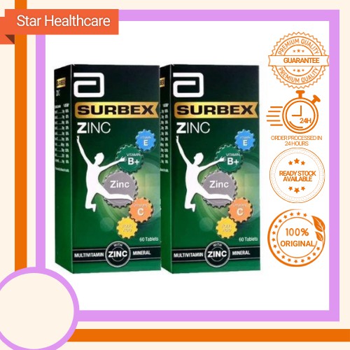 Abbott Surbex Zinc Multivitamin + Minerals 60sx2 Shopee Malaysia
