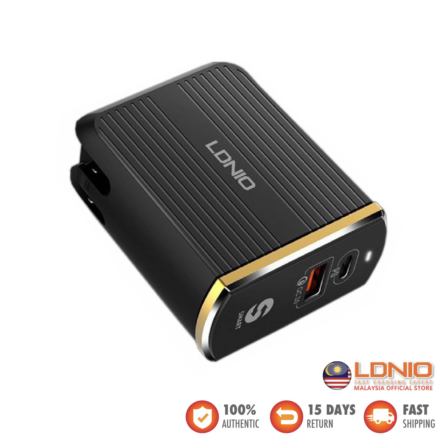 LDNIO A2502C PD + QC3.0 Fast Travel Charger Expert with USB Port & Type ...
