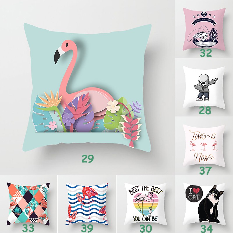 Cartoon Pattern Doodle Animal Pillow Cover Pet Velvet Decor