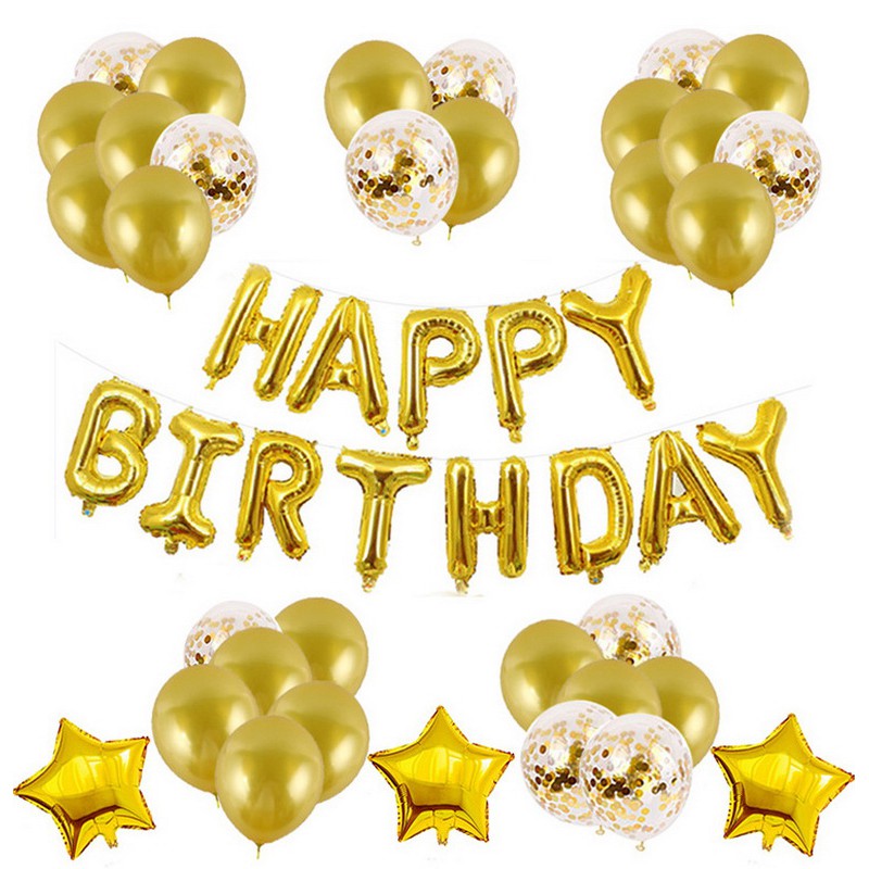 16 Inch "HAPPY BIRTHDAY" Letters 13 Pcs Foil Balloons Birthday Party Decoration 